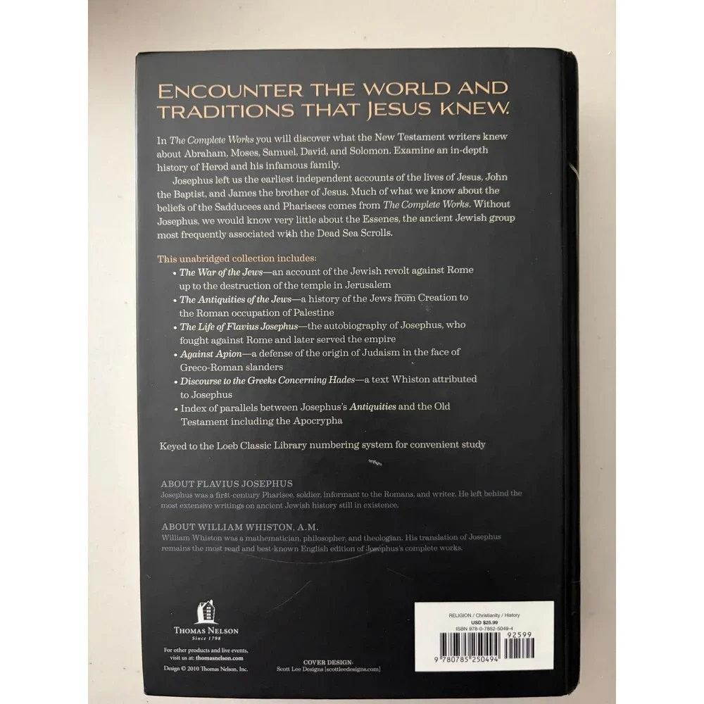 Josephus The Complete Works Flavius Josephus Thomas Nelson Hardcover Book